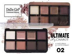 Тени DO DO GIRL Ultimate Flowkit, матовые+сатиновые, 8 цветов, ТОН 02